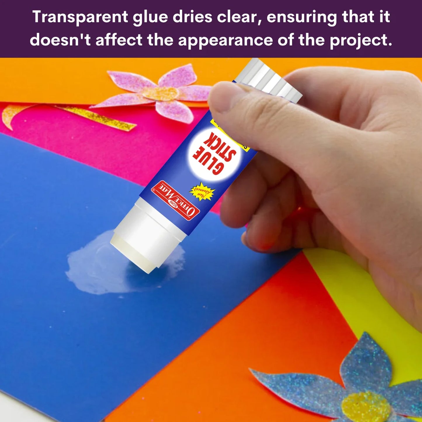 Officemate Glue Stick 15g – Strong Adhesion, Non-Toxic, Smooth & Mess-Free Application