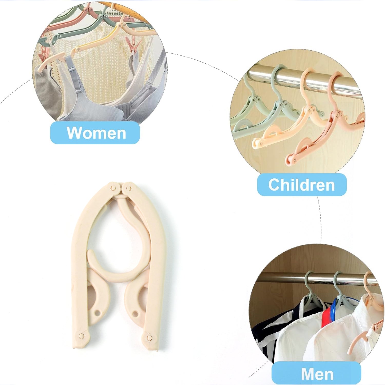 Travel Hangers, Portable Folding Clothes Hangers (1 Pc)