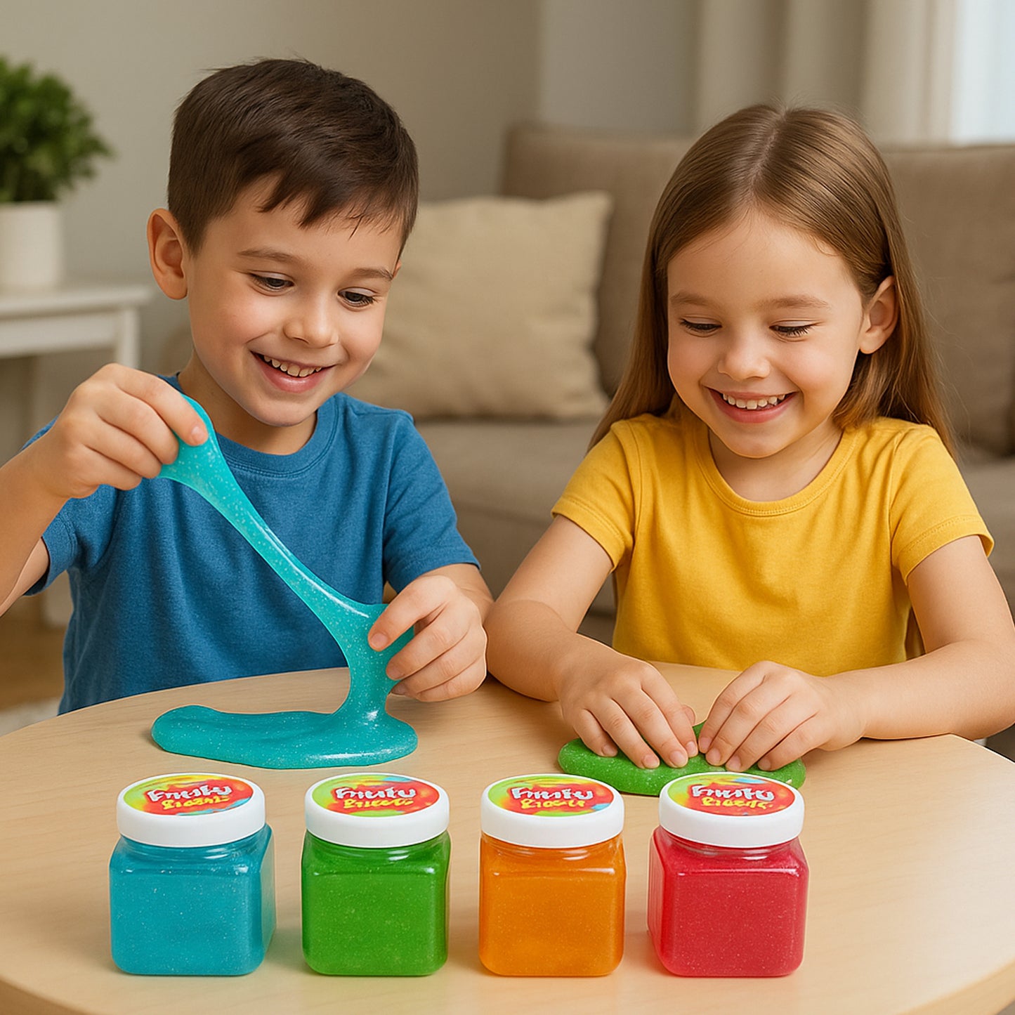 Khyati Frisky Slime Glitter Edition – Stretchable Sparkling Slime Toy in Jar Pack (1Pc/Mix Colour)