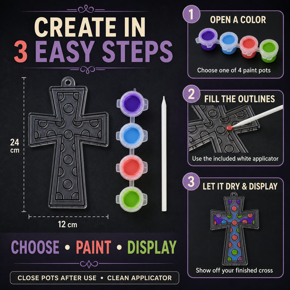 Acrylic Paint by Number Kit for Adults – 4 Colors | Craftily