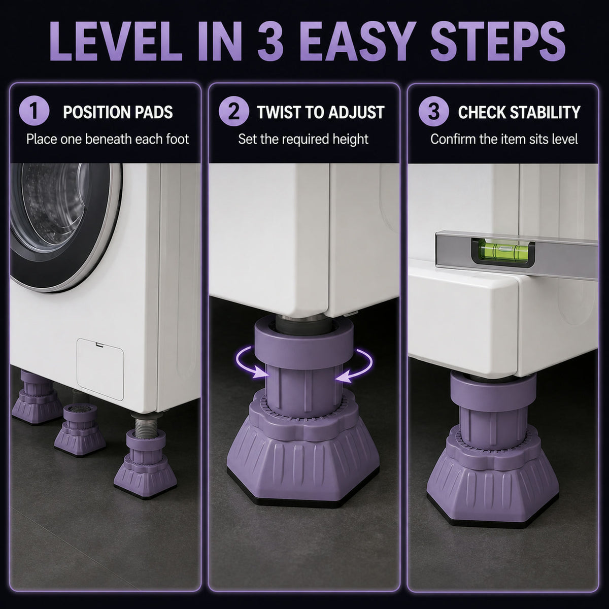 Furniture Leveler Pads – Instantly Stabilize & Protect Floors