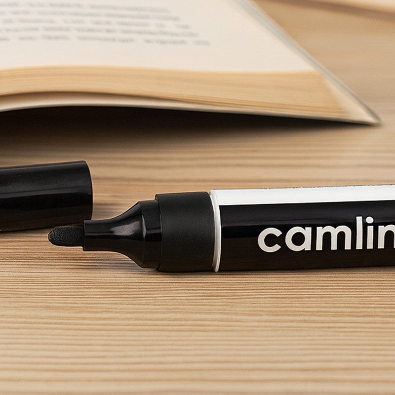 Camlin Bold-E Whiteboard Marker (Set of 10) - Refillable, Bold Writing, Easy to Erase