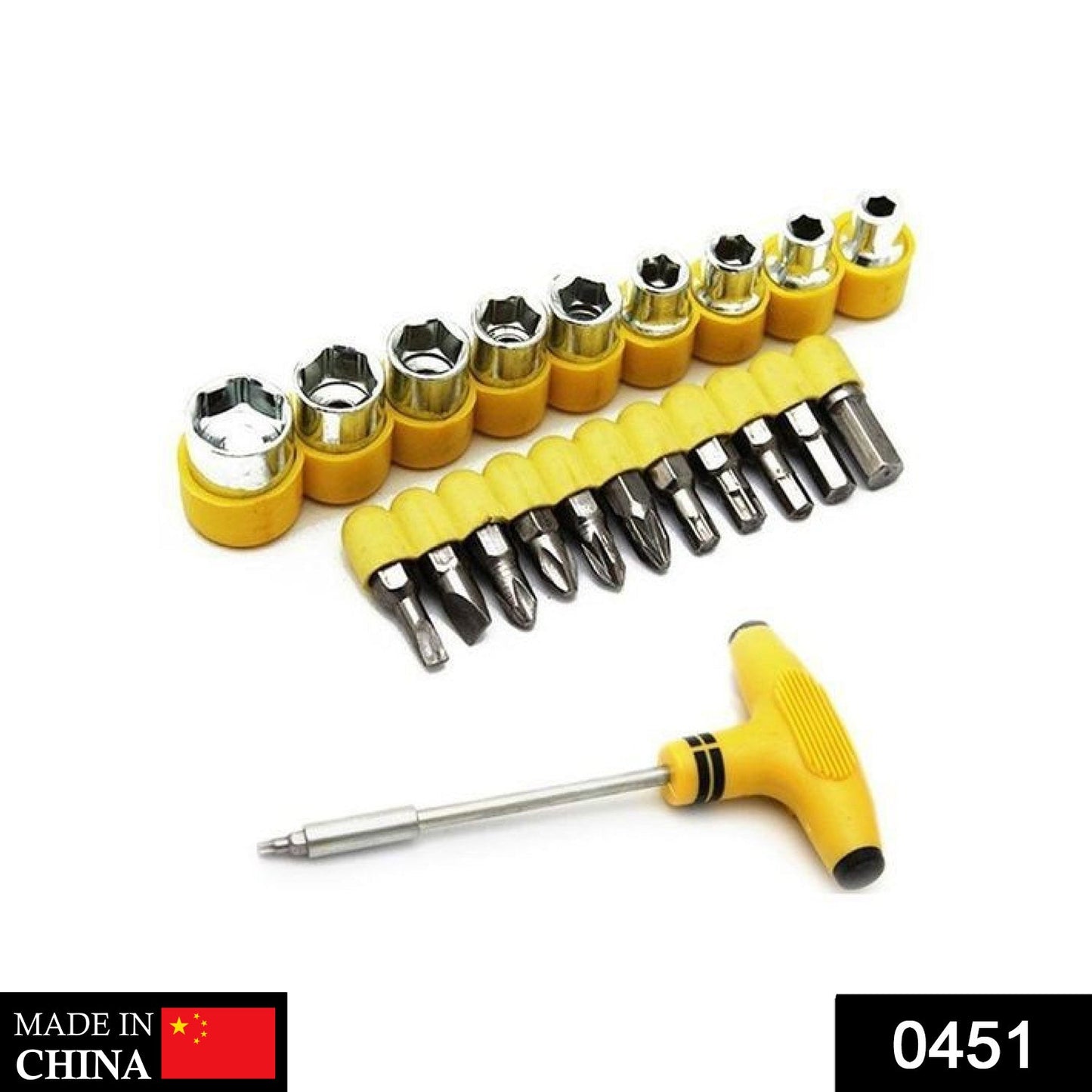 21 pcs T shape screwdriver set Batch Head Ratchet Pawl Socket Spanner hand tools