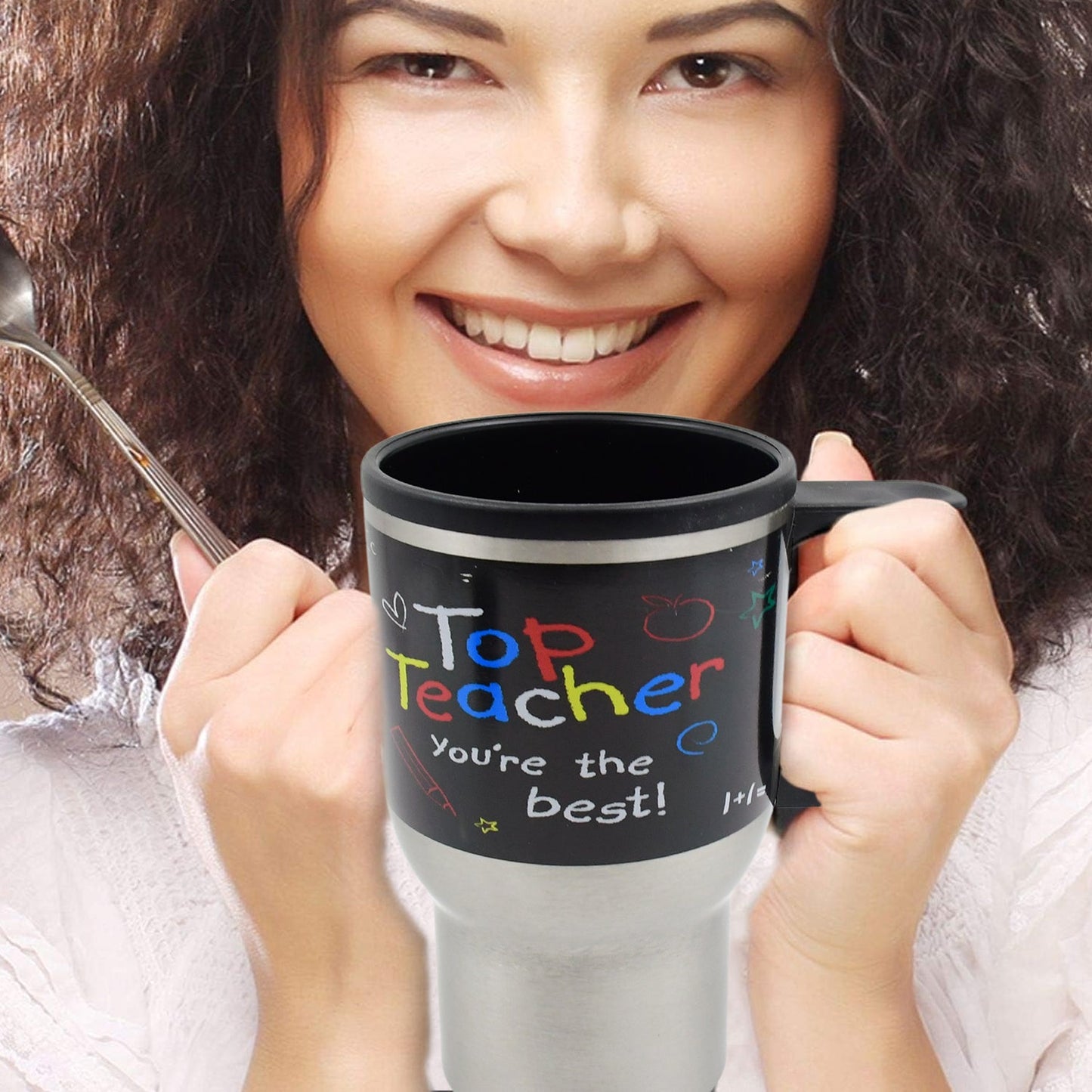 Stainless Steel Insulated Travel Mug - Double-Walled Vacuum Cup with Lid & Handle, Tumbler