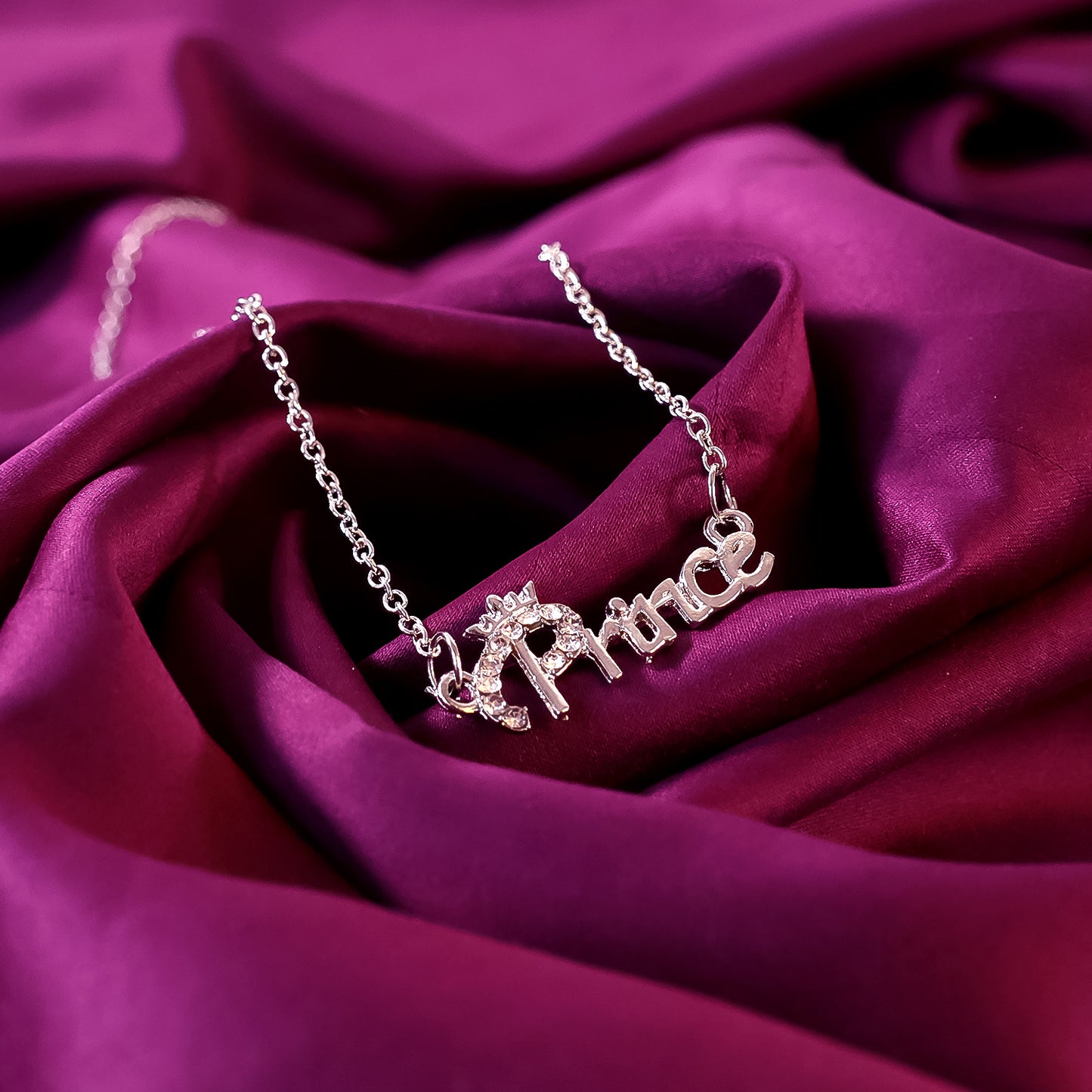 Prince Name Letter Locket Pendant Necklace With Chain For Men's And Boy's (1Pc)