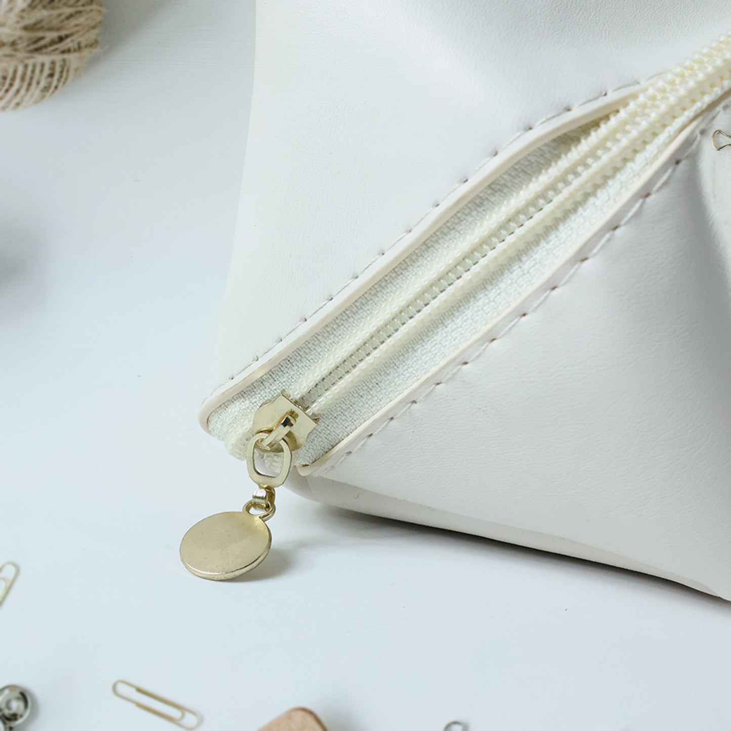 Travel Makeup & Toiletry Organizer Pouch with Zipper & Handle (1 Pc / Mix Color)