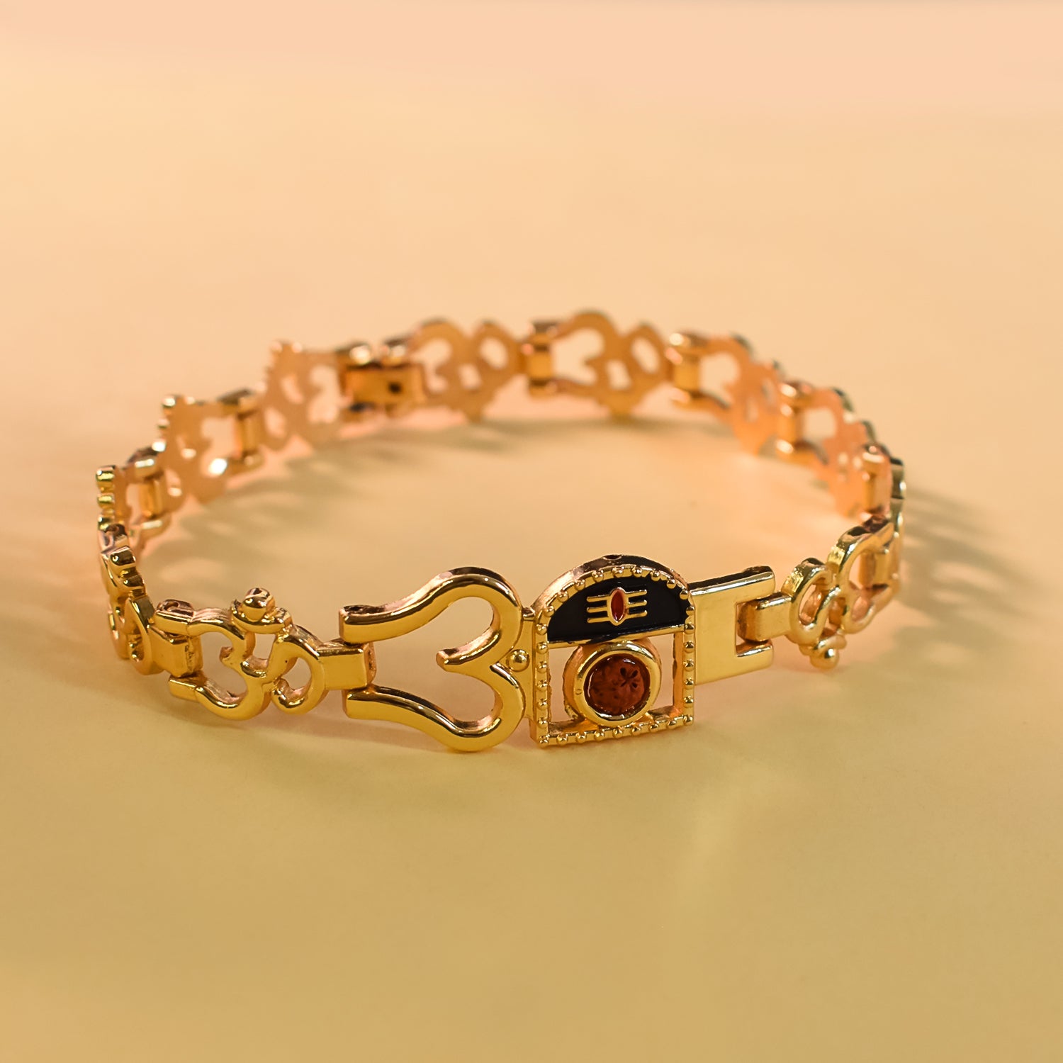 Divine Mahadev Damru, Rudraksha, Trishul & Om  Bracelet