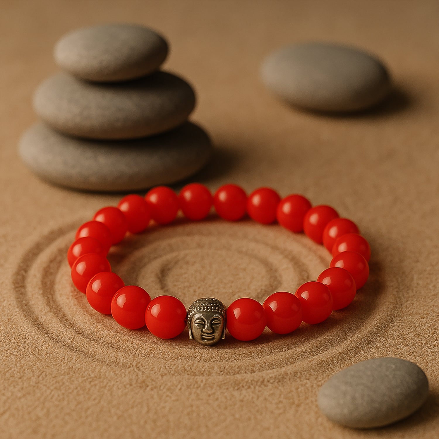 Elegant Red Buddha Charm Bracelet With Air-Tight Display Box