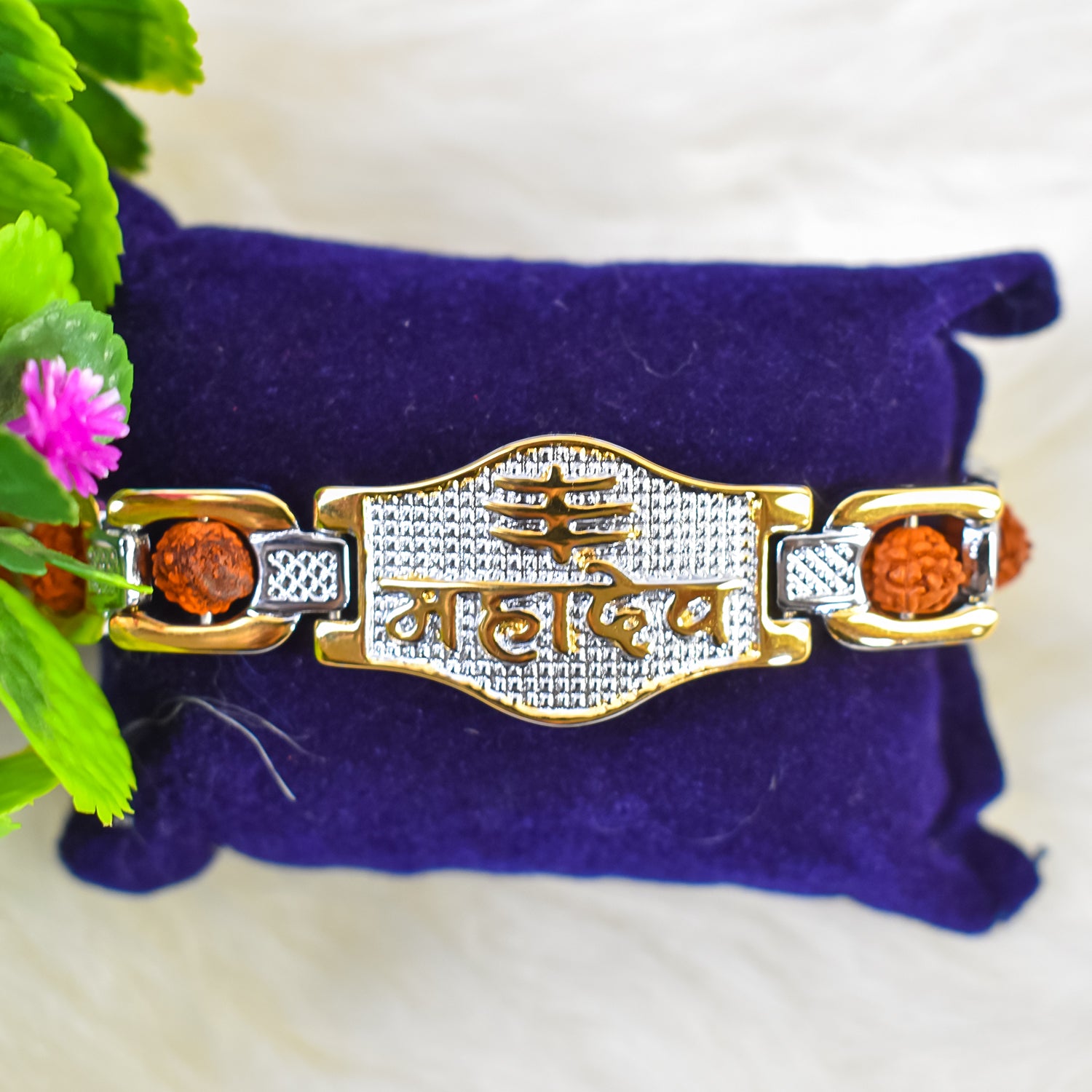 Mahadev Name  Bracelet with Rudraksha: Divine Strength and Protection