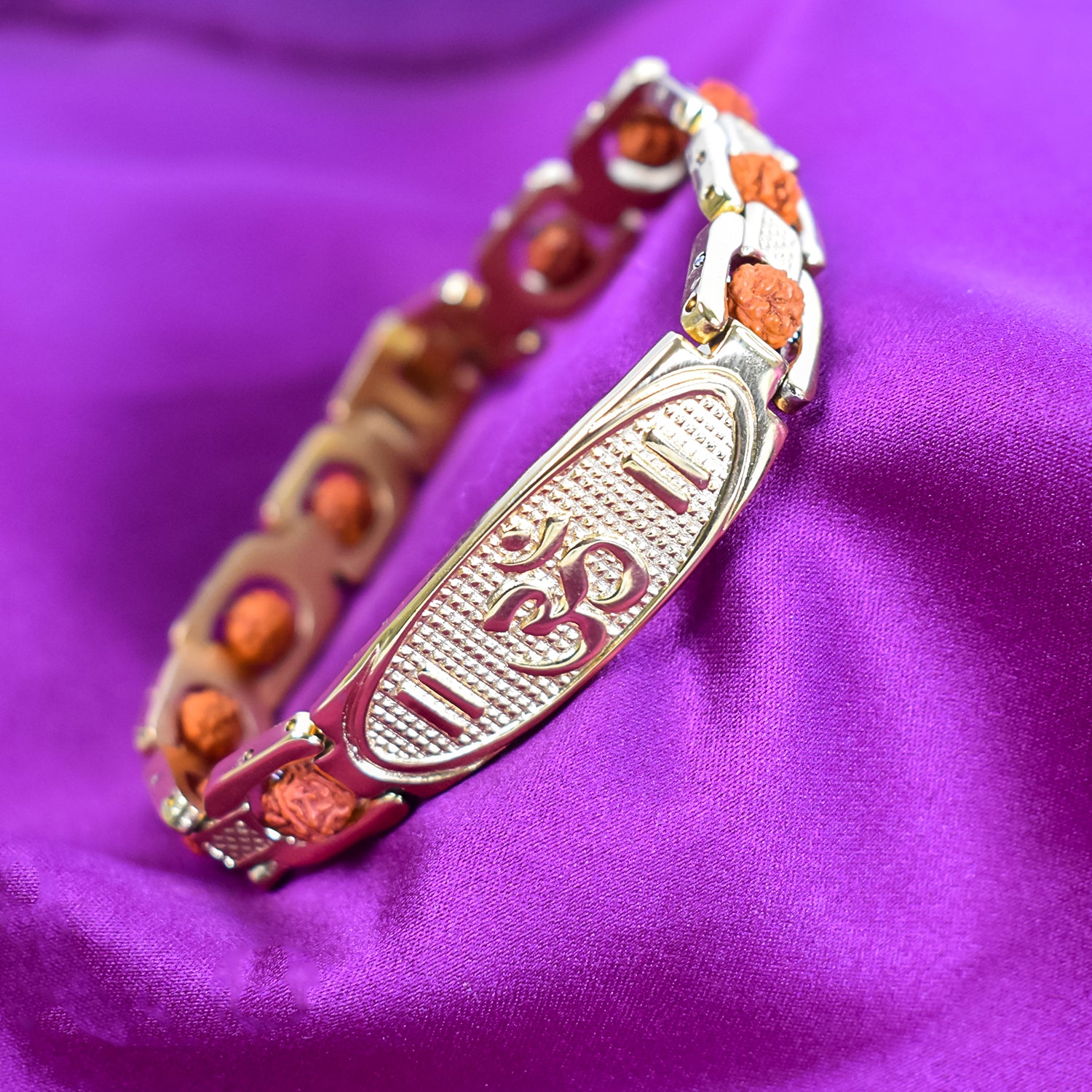 Om Name  Bracelet with Rudraksha: Divine Energy and Protection