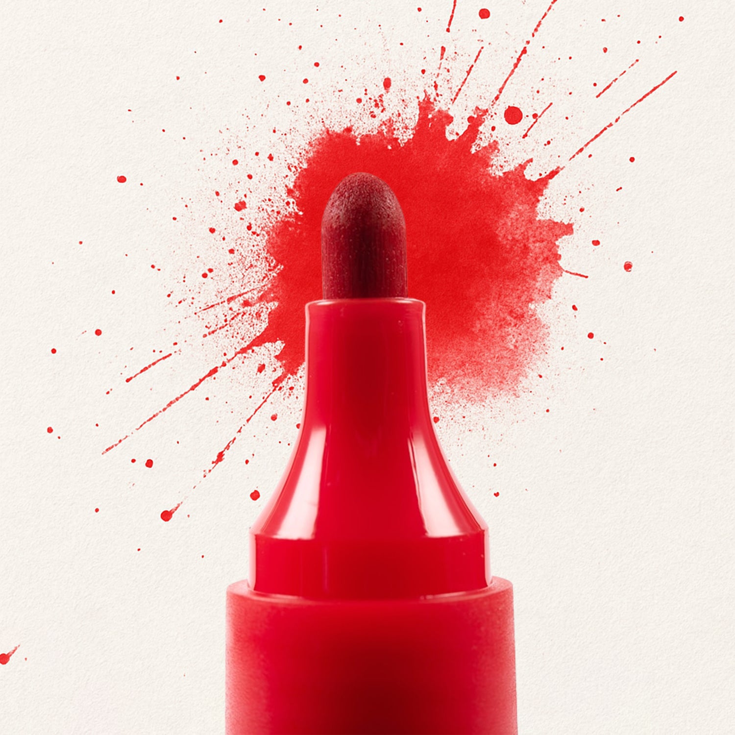 Camlin Bold-E Permanent Marker – Refillable Bold Writing (Red, Pack of 10)