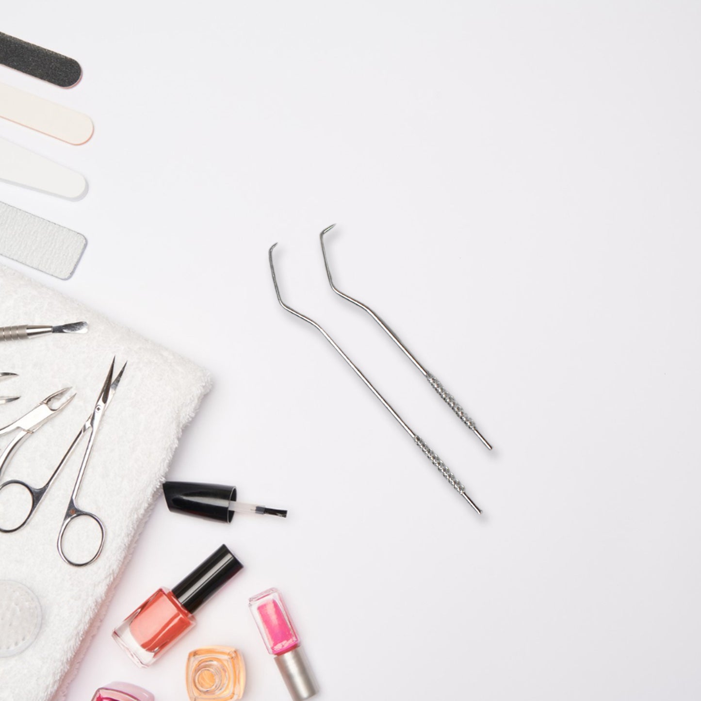 Stainless steel toothpick and floss set in case