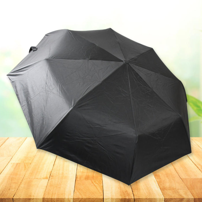 12744 2 Fold Manual Open Umbrella| Windproof, Sunproof & Rainproof with Sturdy Steel Shaft & Wrist Straps | Easy to Hold & Carry | Umbrella for Women, Men & Kids