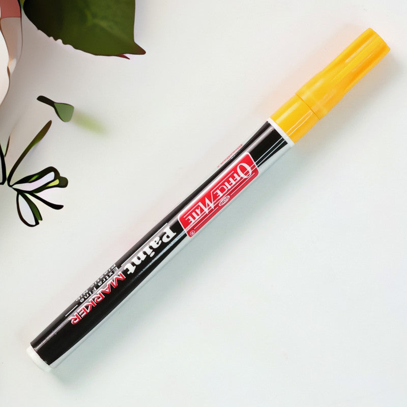Yellow Paint Marker Pen – Extra Fine Tip Permanent Marker for Multi-Surface Use