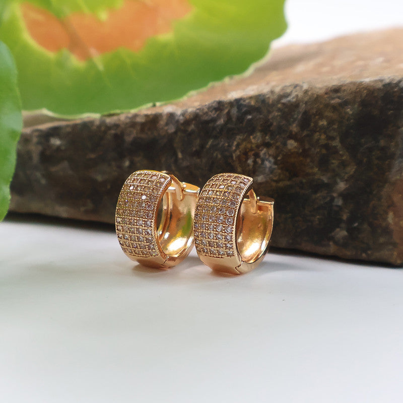Classic Gold-Plated CZ Hoop Earrings for Women