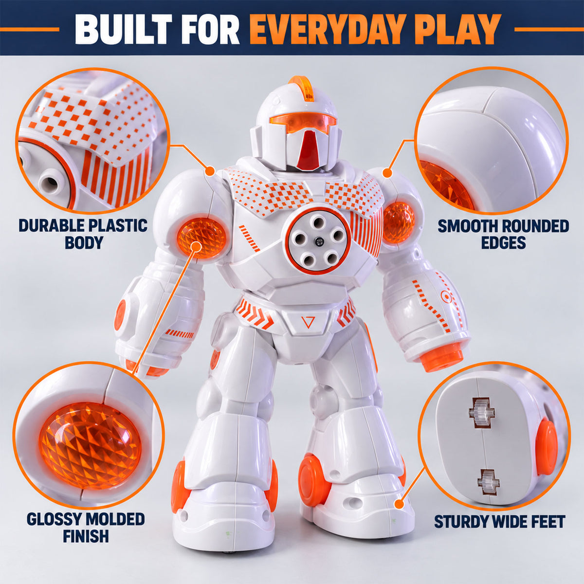 Musical Dancing Robot Toy for Kids, Rotating Robot with Lights and Sound (1 Pc)
