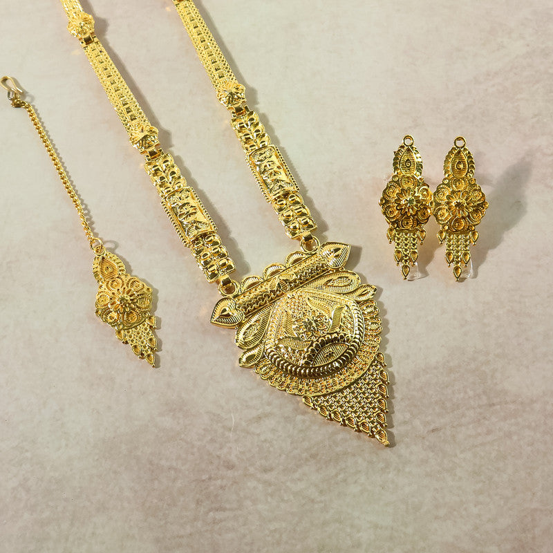 Majestic Regal Panel Necklace Set – Trending Traditional Bridal Jewellery with Grand Antique Detailing