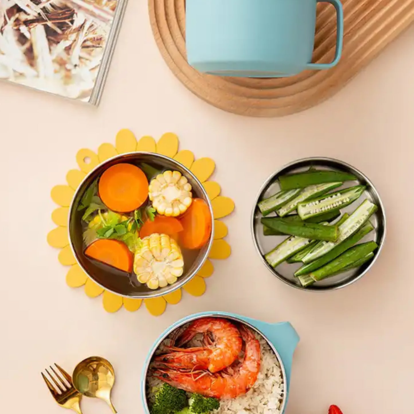 वैक्यूम फूड फ्लास्क, इन्सुलेशन बड़ी क्षमता डबल लेयर संरचना नॉन स्लिप श्रम की बचत और सुरक्षित स्टेनलेस स्टील इनर टैंक लंच बॉक्स/नूडल बाउल कैम्पिंग पिकनिक के लिए स्कूल ऑफिस आउटडोर के लिए (1 पीस)