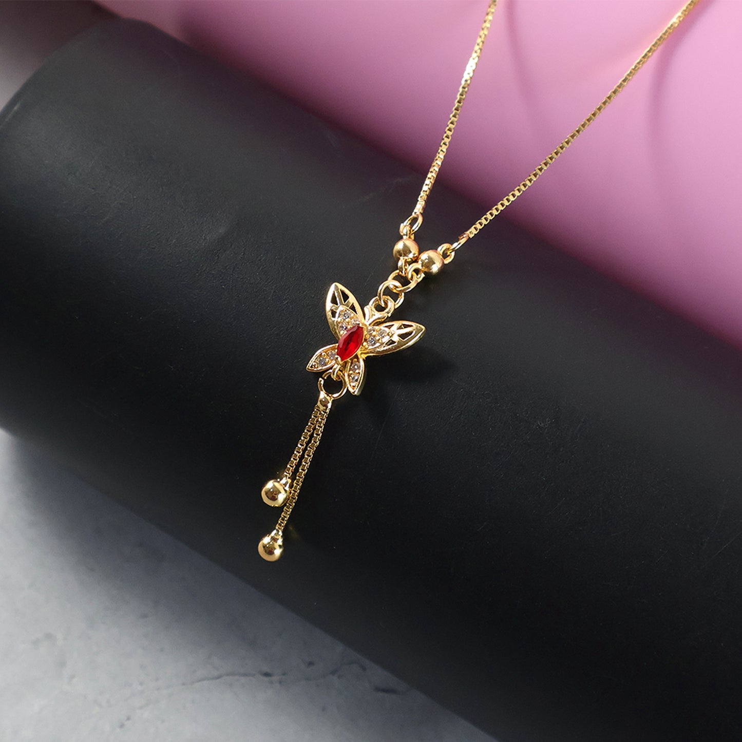Gold Butterfly Pendant Necklace for Women