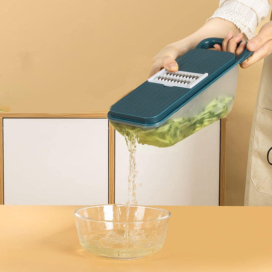 बहुक्रियाशील सब्जी स्लाइसर कटर प्याज और आलू स्लाइसर कटर 6 ब्लेड और 1 पीलर के साथ