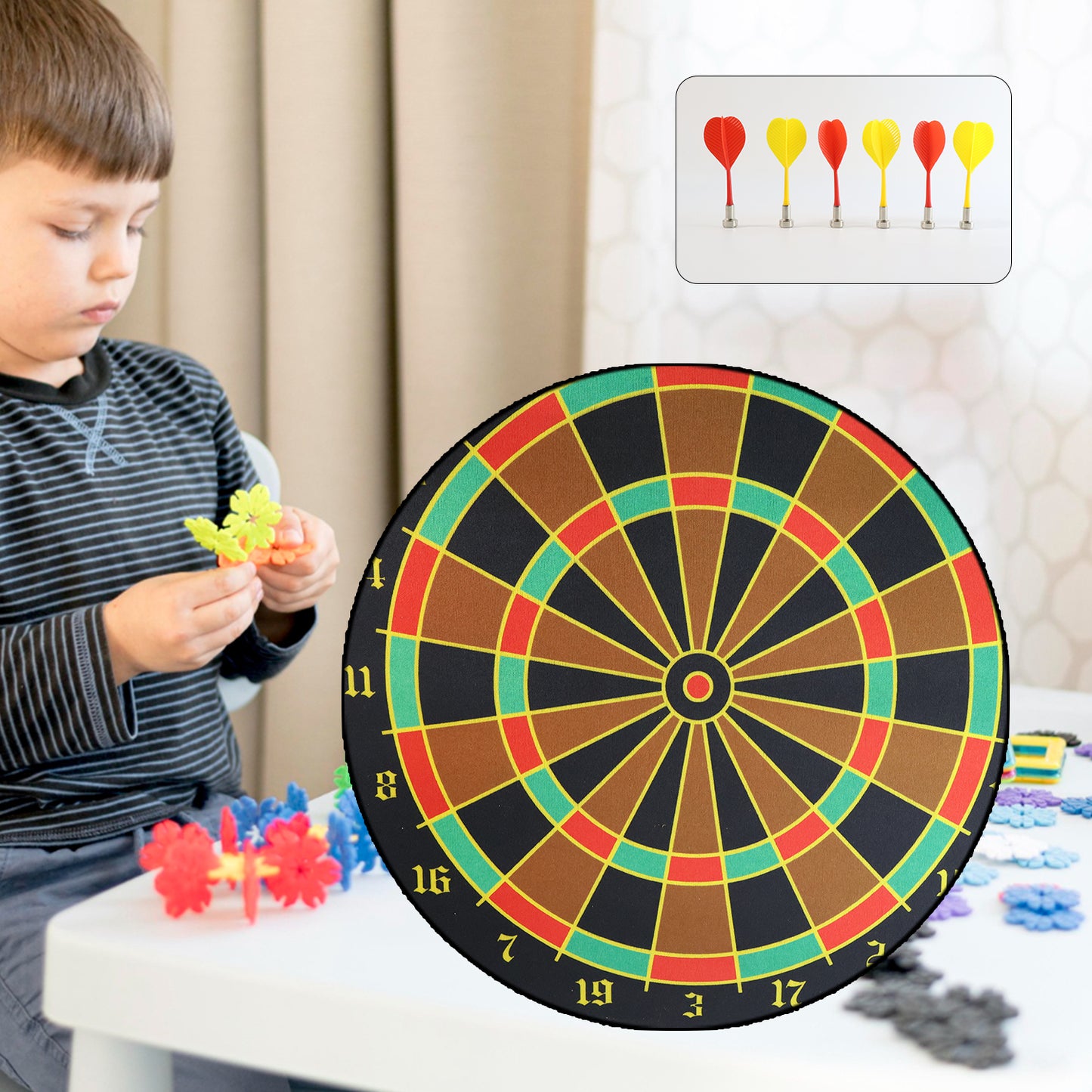 Roll-Up Double-Sided Dartboard Game (1 Set)