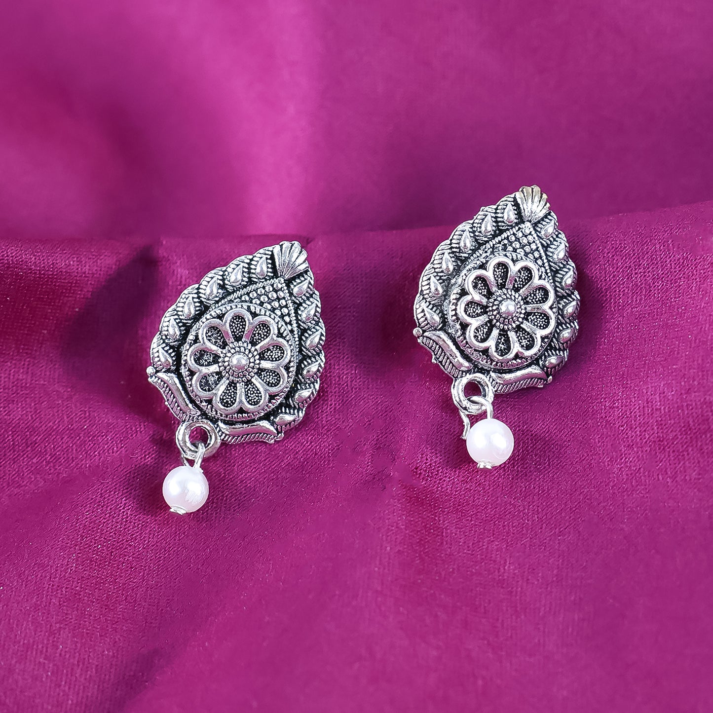 Brass Choker Necklace With Earrings (2Pc)