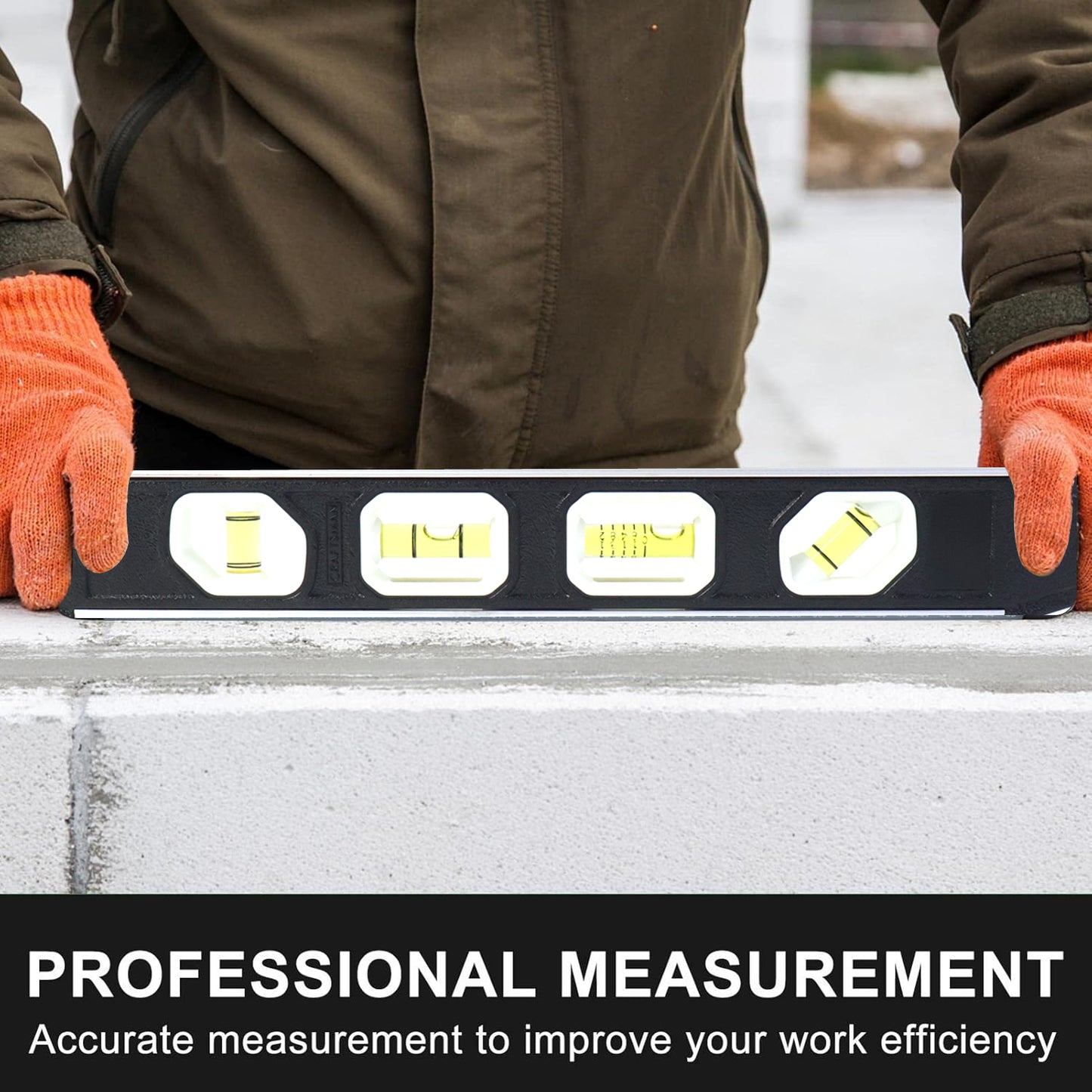 Professional Aluminum Spirit Level Measuring Tool (1 Pc)