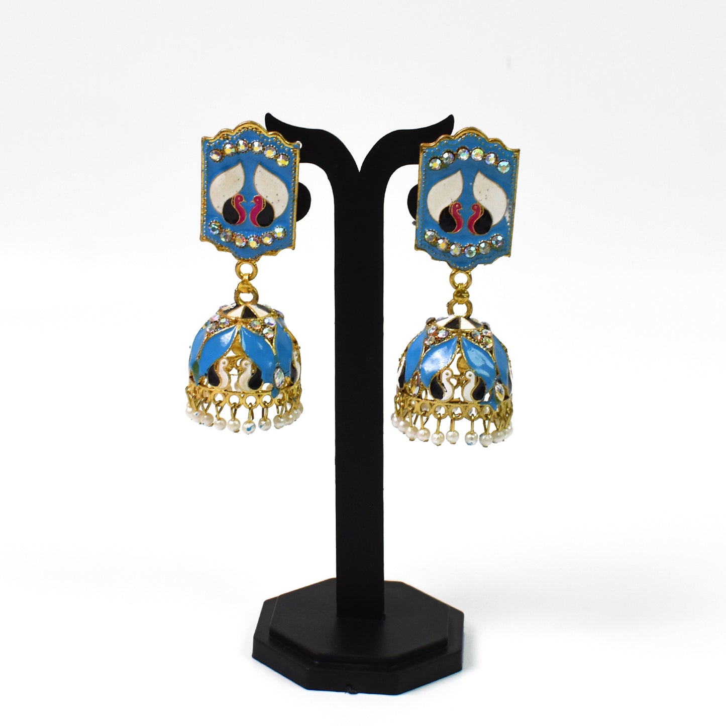 Vibrant Blue Jumka Earrings with Elegant Detailing – Stylish New Design
