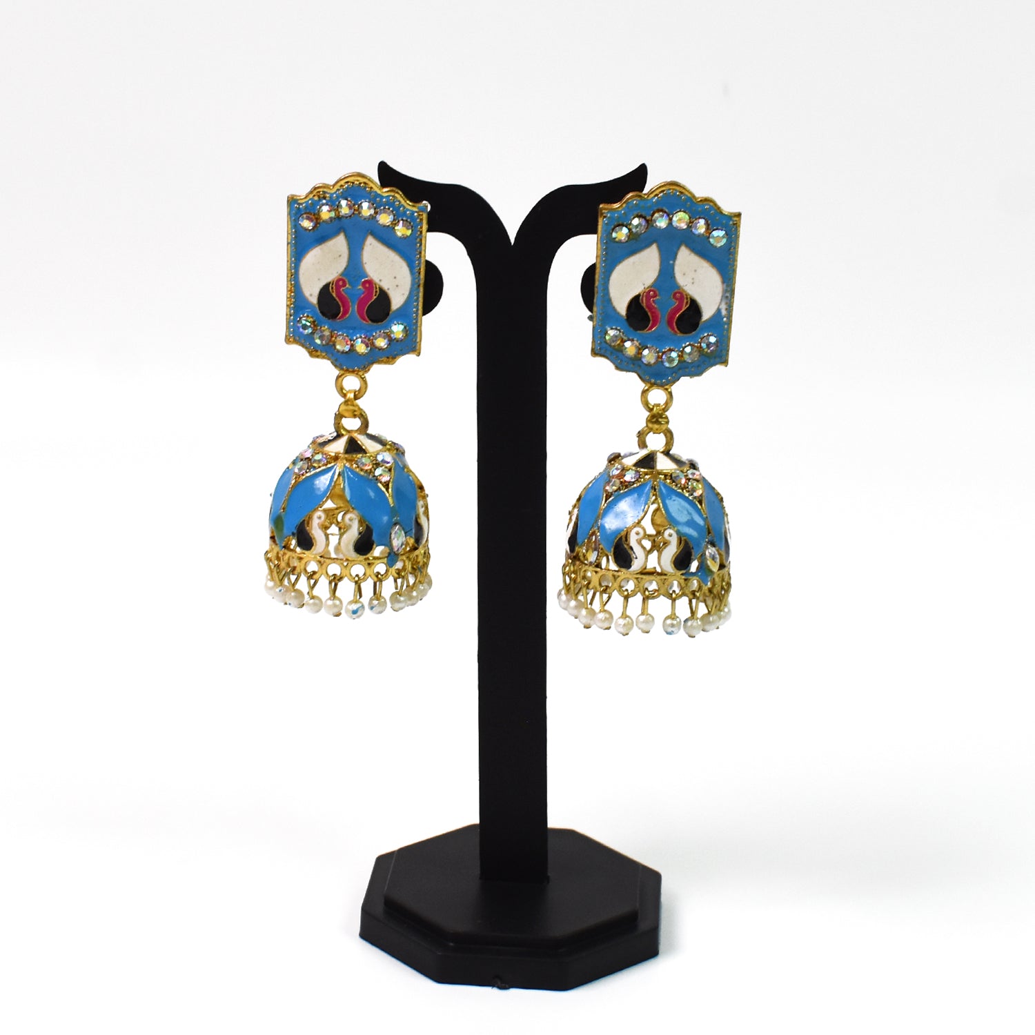 Vibrant Blue Jumka Earrings with Elegant Detailing – Stylish New Design