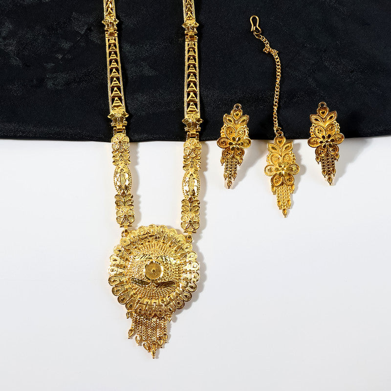 Golden Radiance Round Mandala Necklace Set – Trending Festive & Bridal Jewellery Ensemble