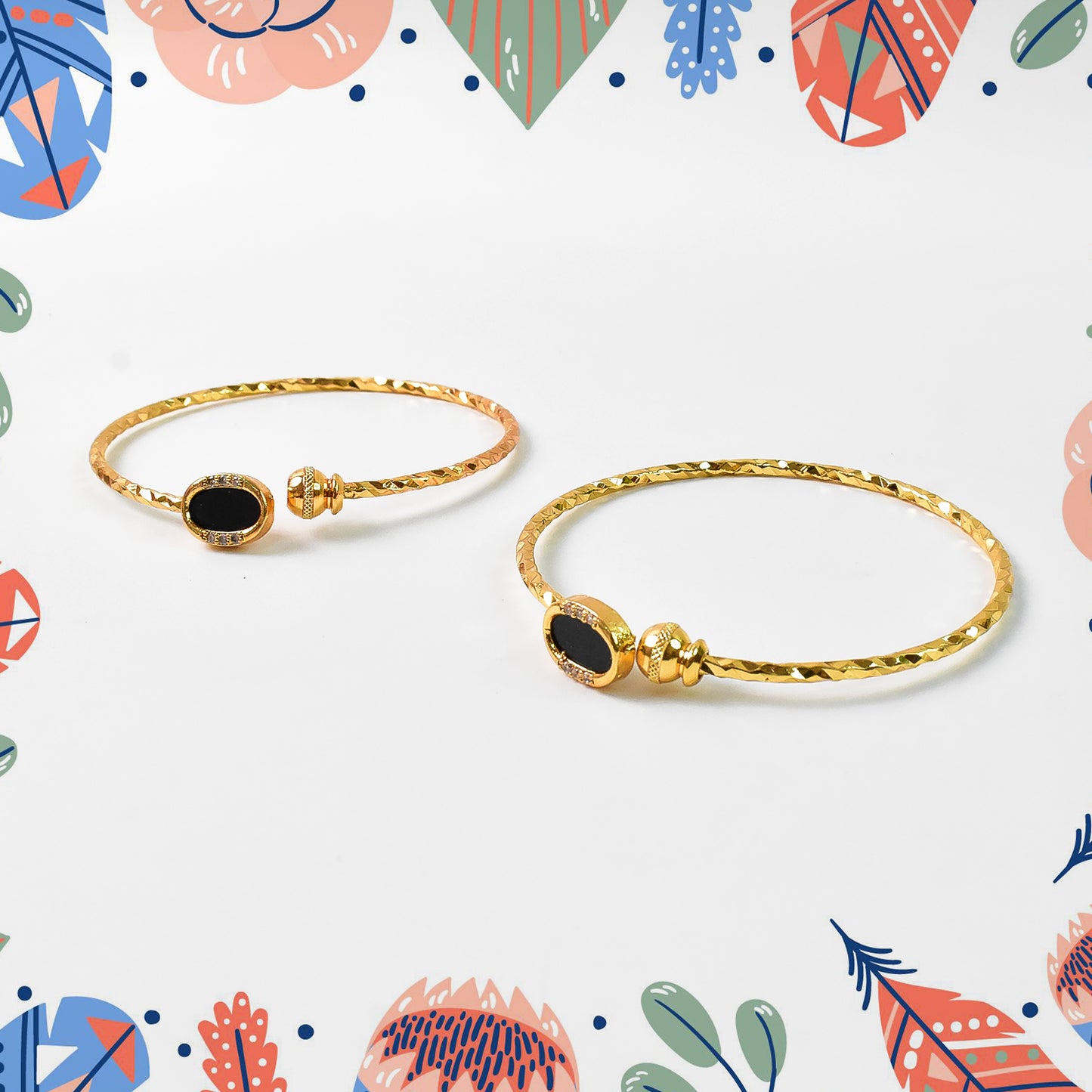 Timeless Golden Bangles (1 Pair)