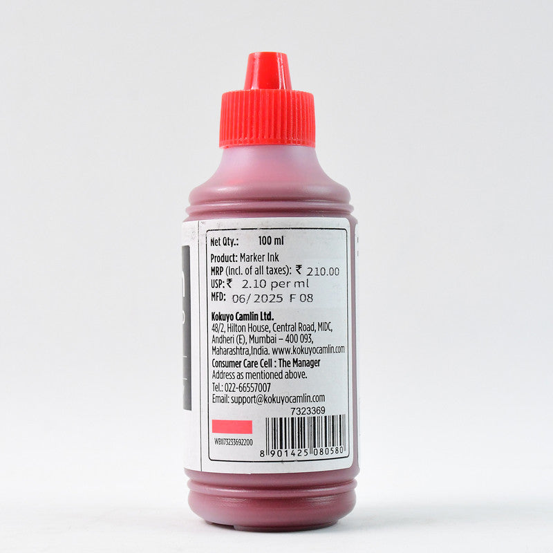 Camlin Whiteboard Marker Ink 100 ml – Black Color Refill Ink for High Visibility