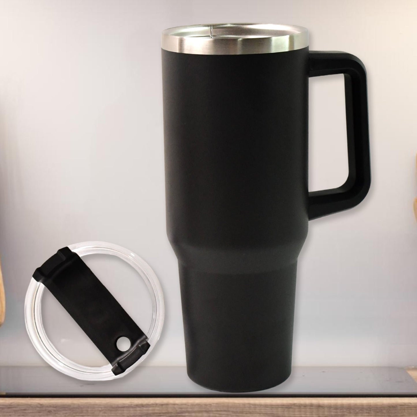 Customize / personalized Black Extra Large Insulated Travel Mug (1200ML - 1 Pc)