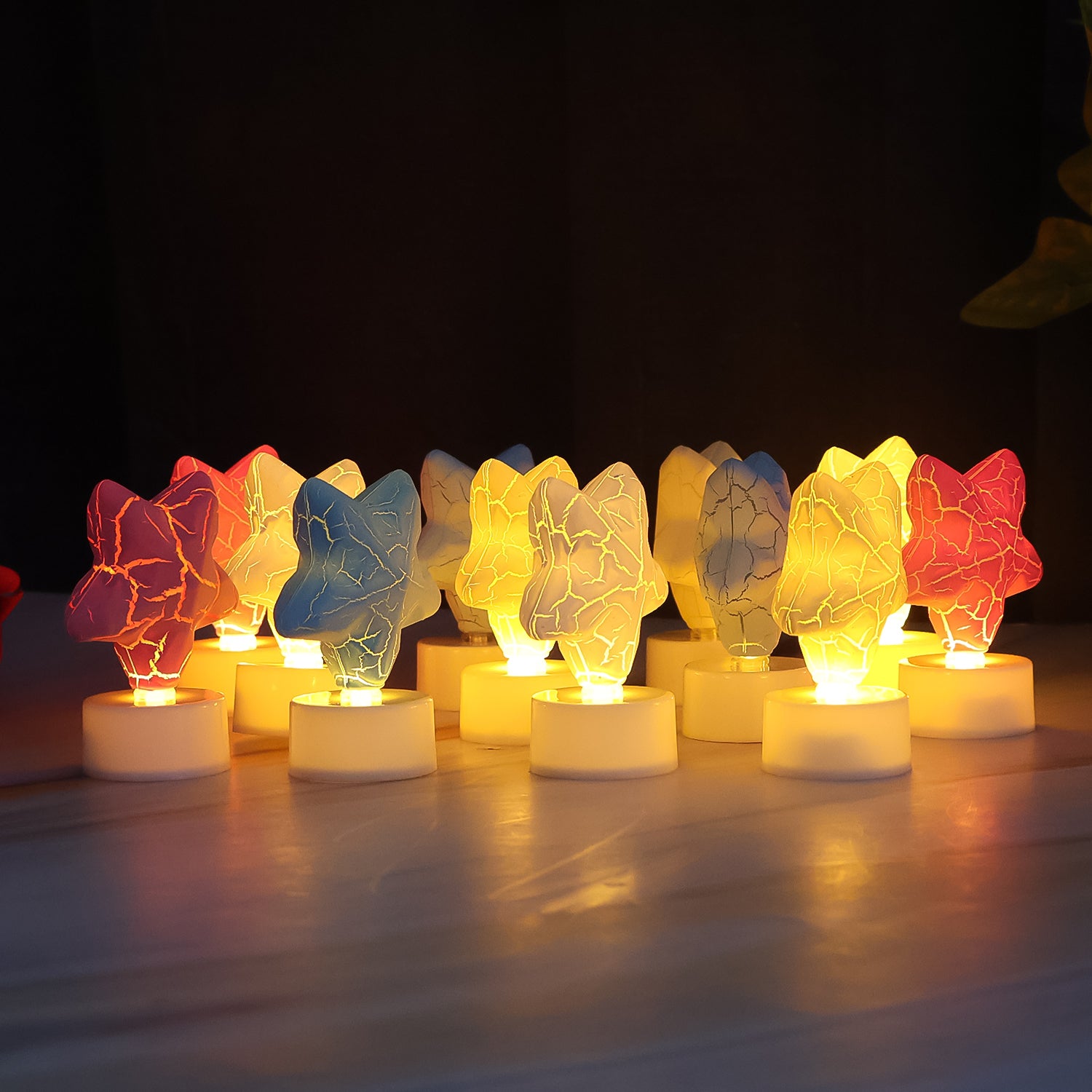 Star Shape Decorative LED Tealight Candles (12 Pc)