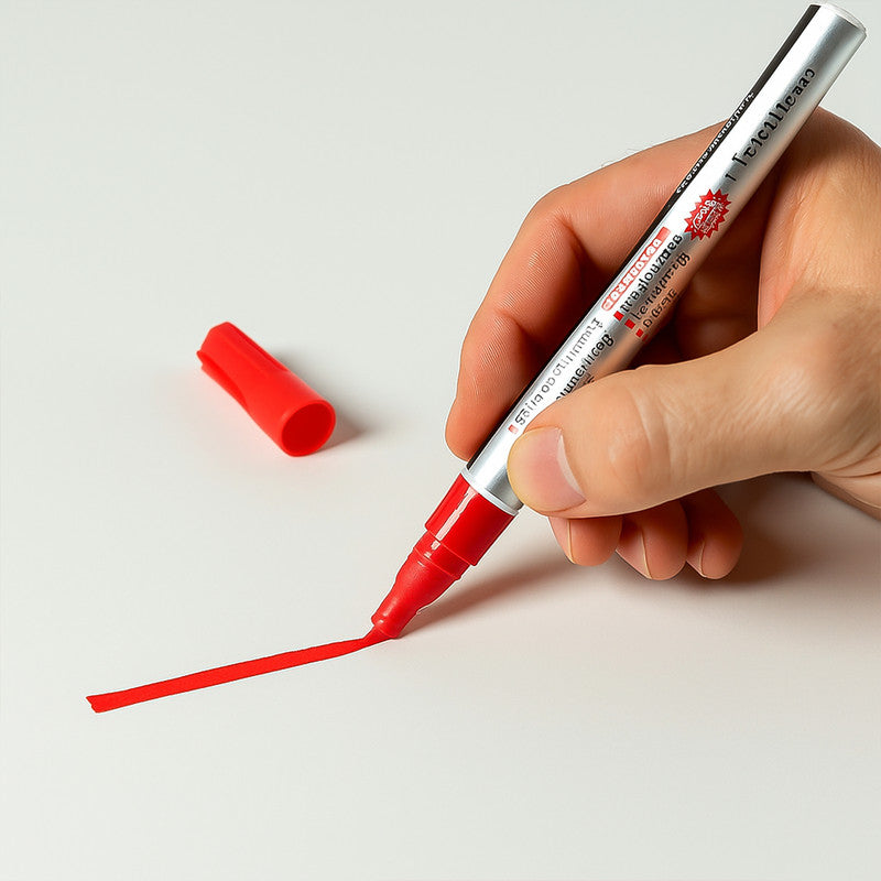 Office Mate Paint Marker – Red Colour Extra Fine Plastic Nib