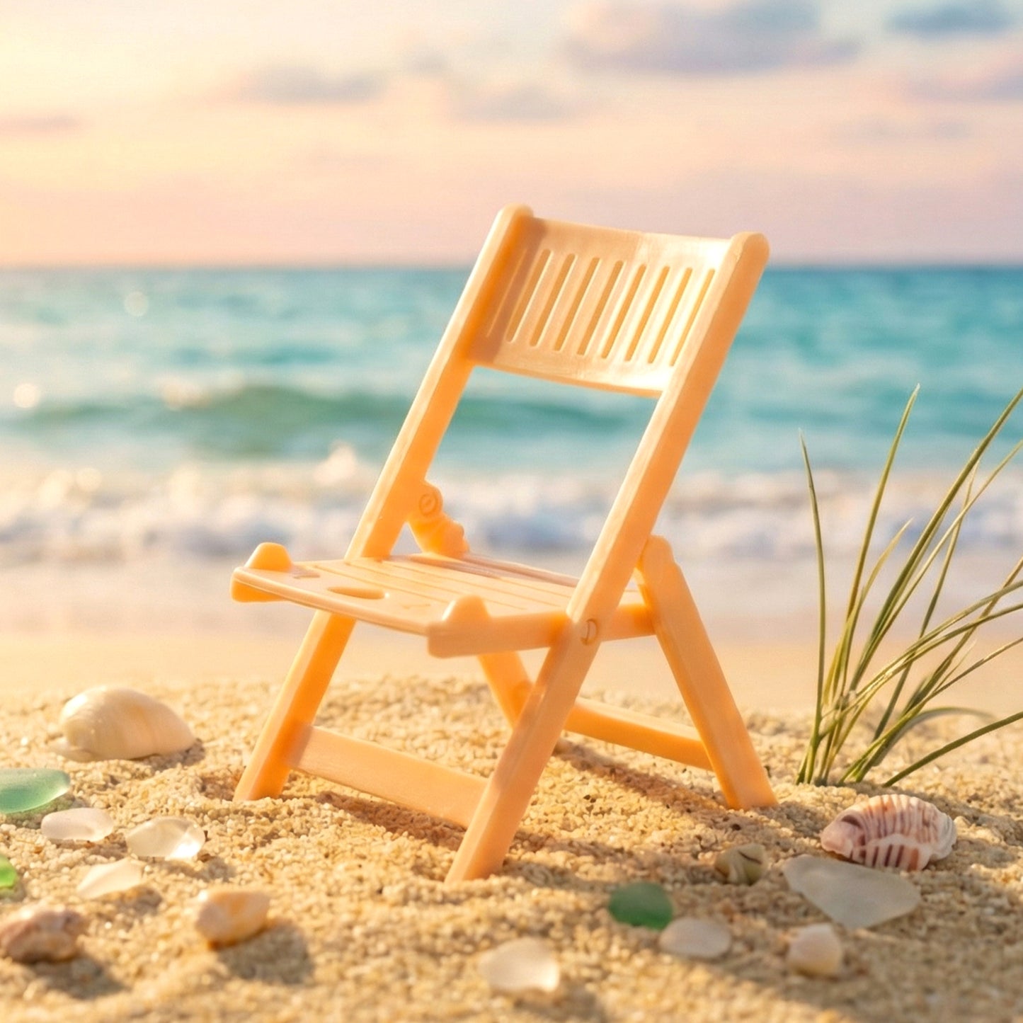 Mini Chair Shape Mobile Stand Holder (1 Pc / Peach Color)