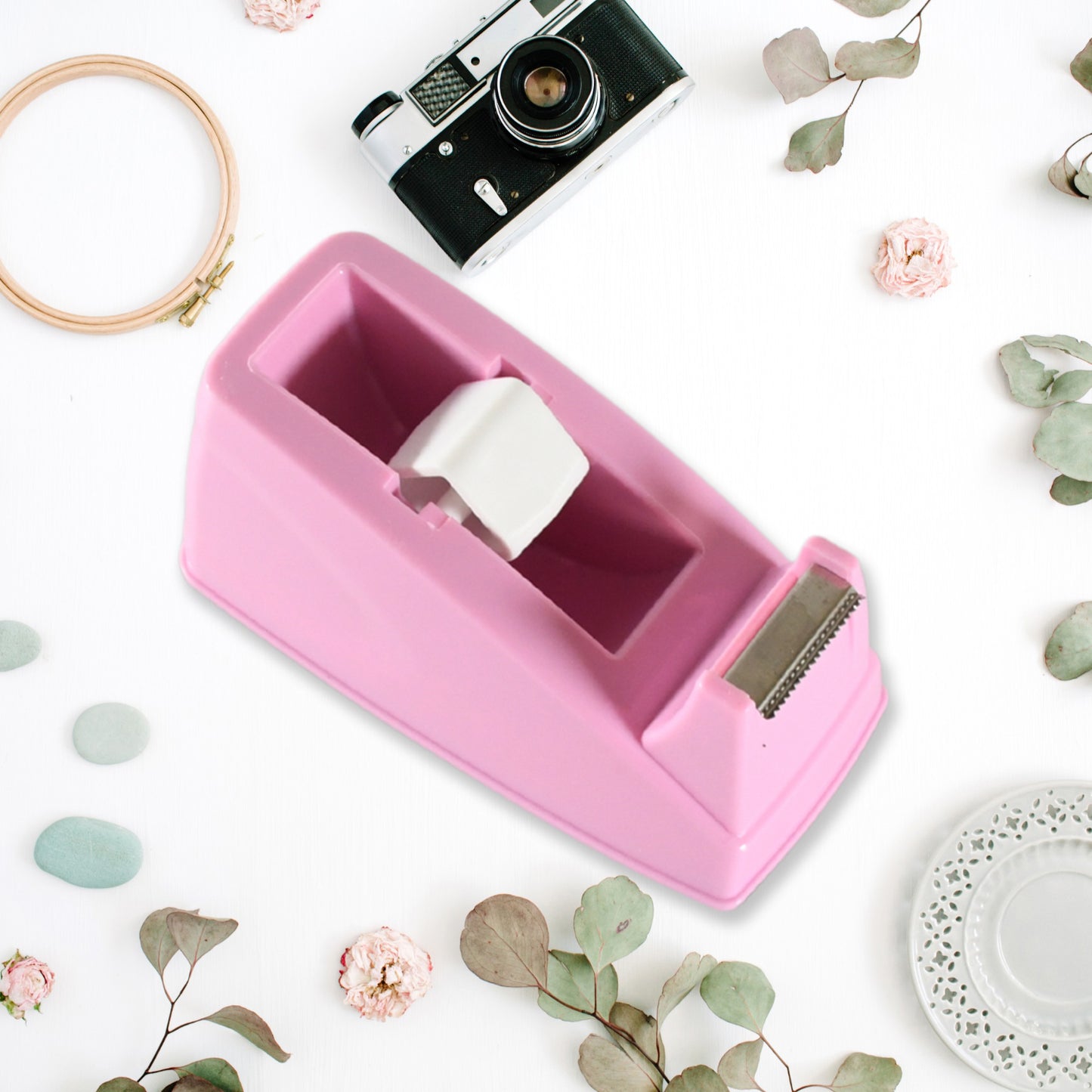 घर कार्यालय उपयोग के लिए प्लास्टिक टेप डिस्पेंसर कटर, स्टेशनरी के लिए टेप डिस्पेंसर, टेप कटर पैकेजिंग टेप स्कूल की आपूर्ति (1 पीसी / 300 ग्राम)