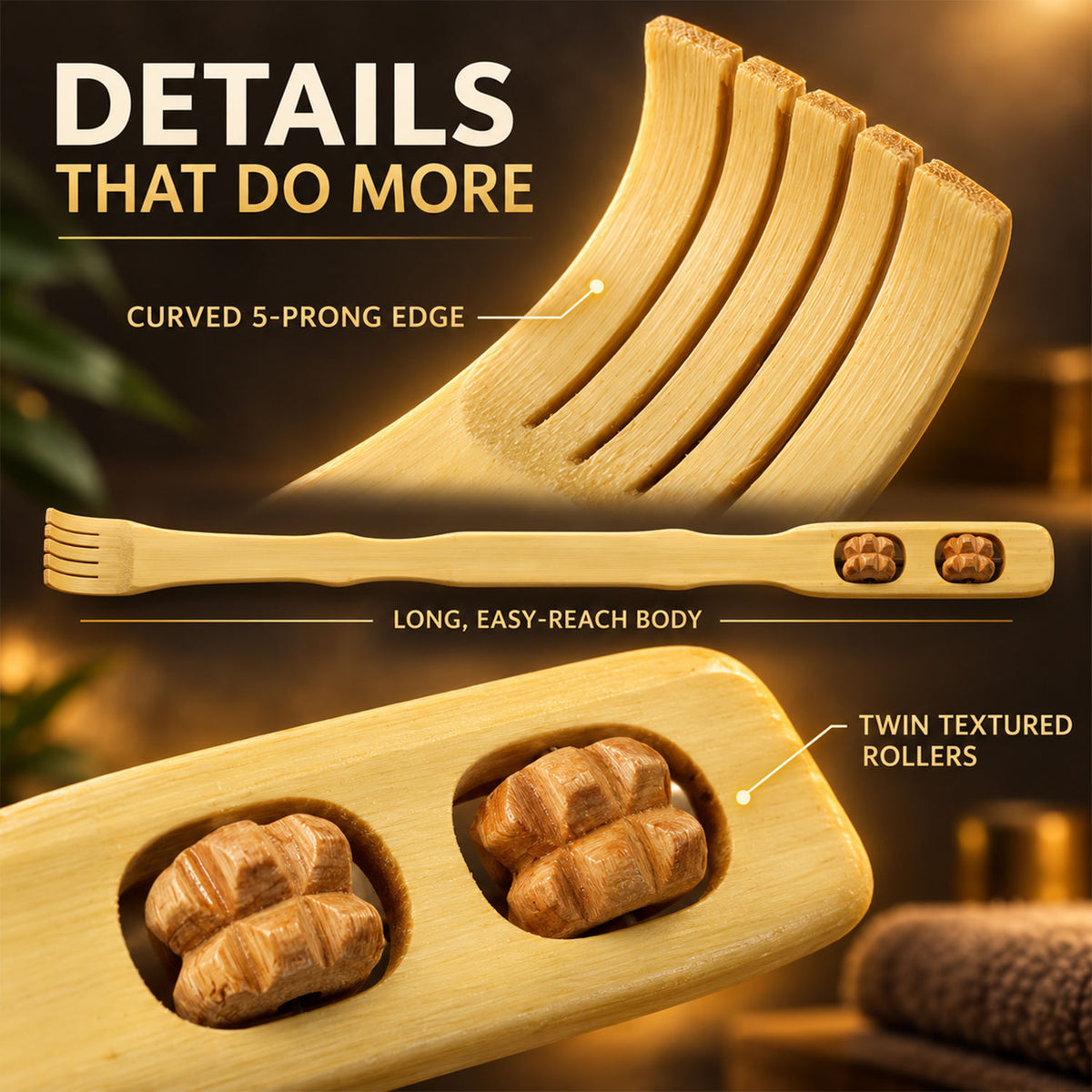 Wooden Back Massager Stick – Effective Muscle & Stress Relief