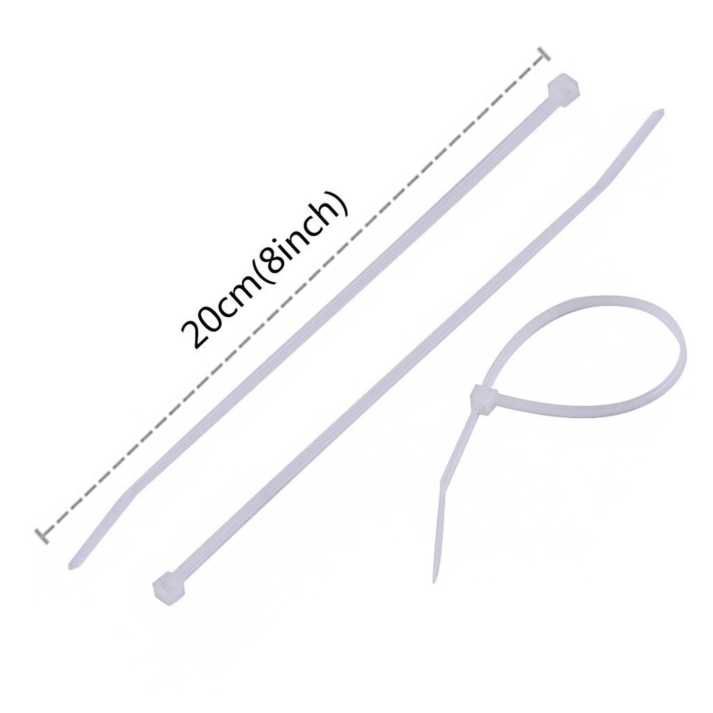 3.2×200 MM Nylon Self-Locking Cable Ties – Heavy Duty Zip Wire Tie (Pack of 100, Black)