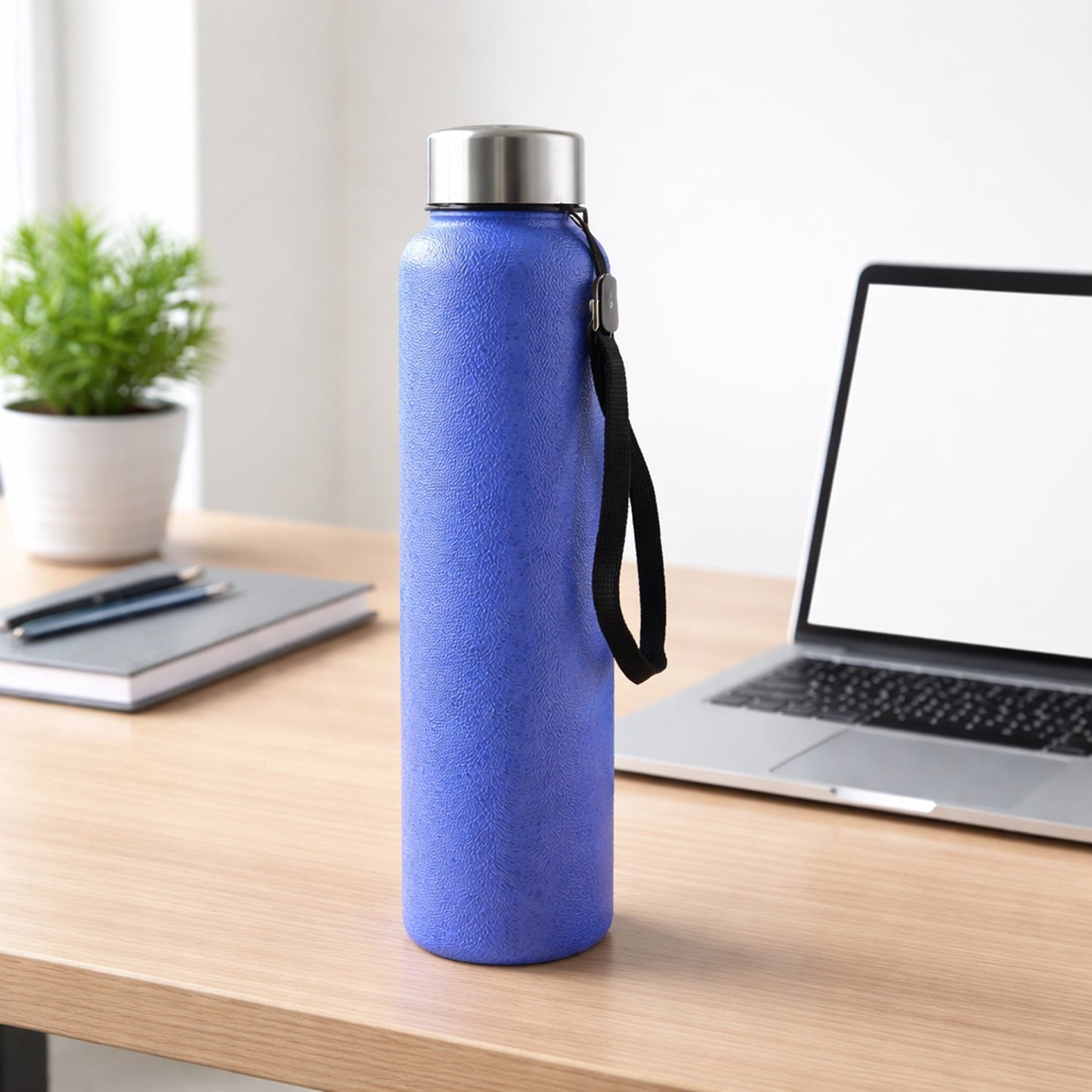 Custom Classic Stainless Steel Water Bottle Blue Color (1000 ML, 1 Pc)