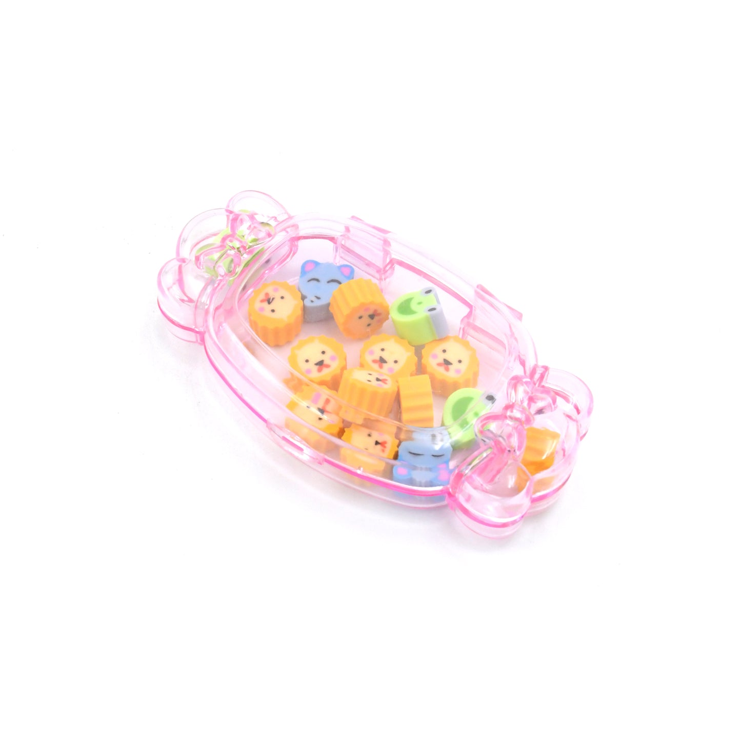 Variety of cute erasers in the school eraser set