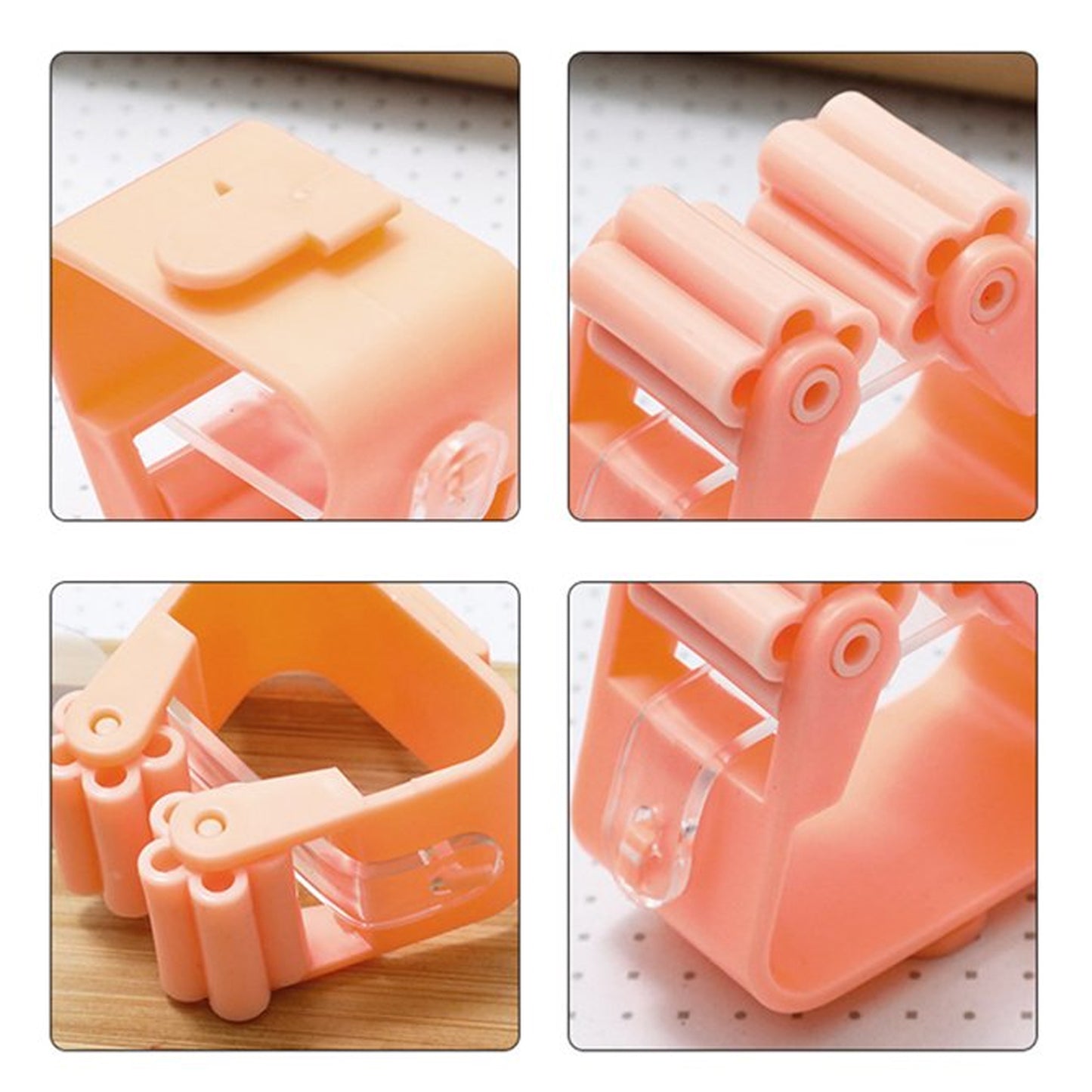 7458 બ્રૂમ હોલ્ડર વોલ માઉન્ટેડ, મોપ અને બ્રૂમ હોલ્ડર બ્રૂમ ઓર્ગેનાઈઝર ગ્રિપ ક્લિપ્સ, કોઈ ડ્રિલિંગ, વોલ માઉન્ટેડ સ્ટોરેજ રેક સ્ટોરેજ અને કિચન, બાથરૂમ, ગાર્ડન (1 પીસી)