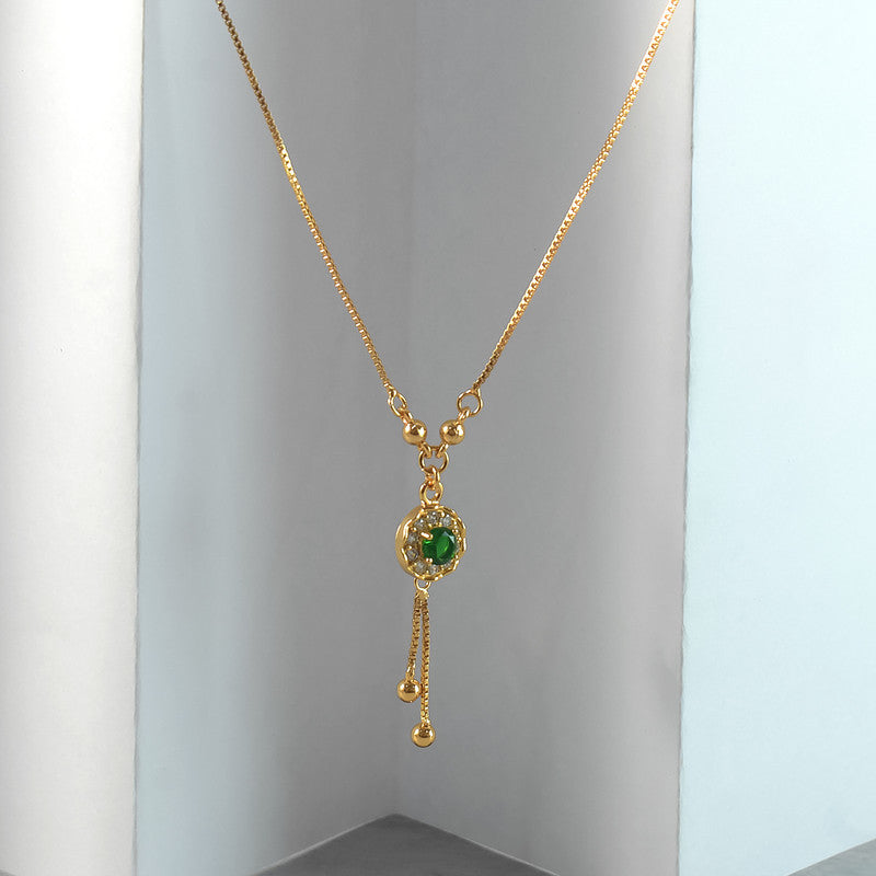 Emerald Green Crystal Pendant Necklace for Women