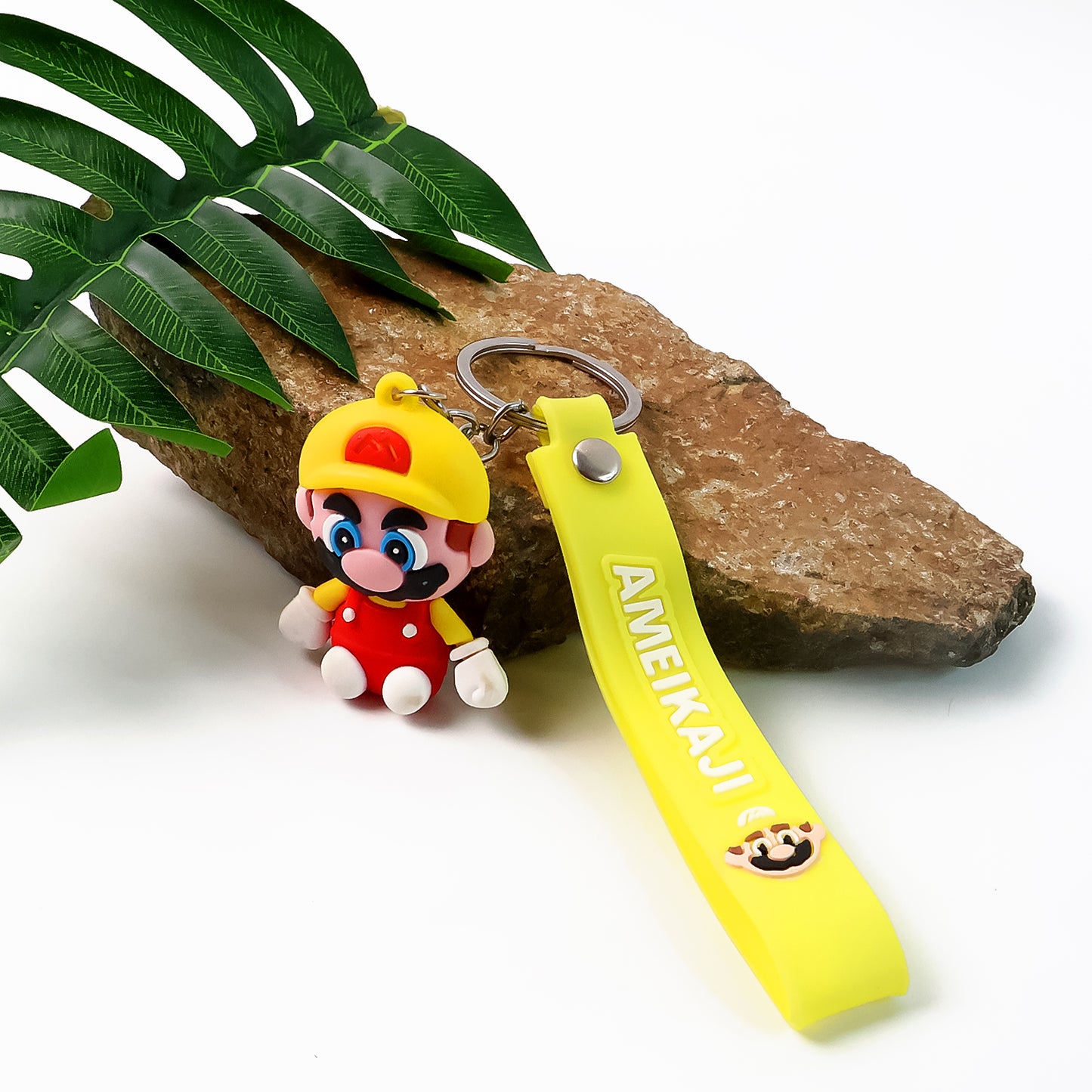 Cute Silicone 3D Key Chain with Metal Hook & Strap (Pack of 1)