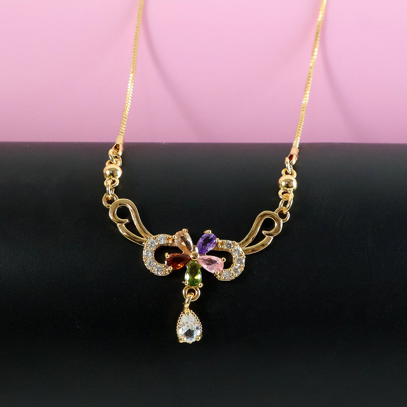 Stylish Multicolor Floral Pendant Necklace for Women