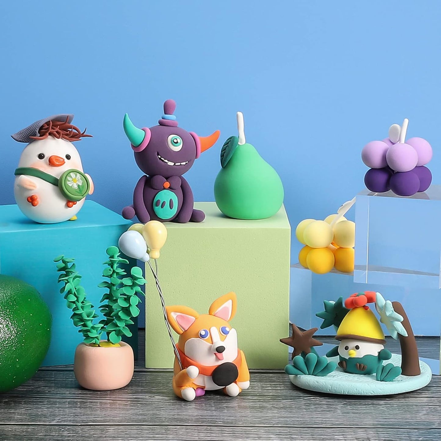Bright clay set for children’s art projects