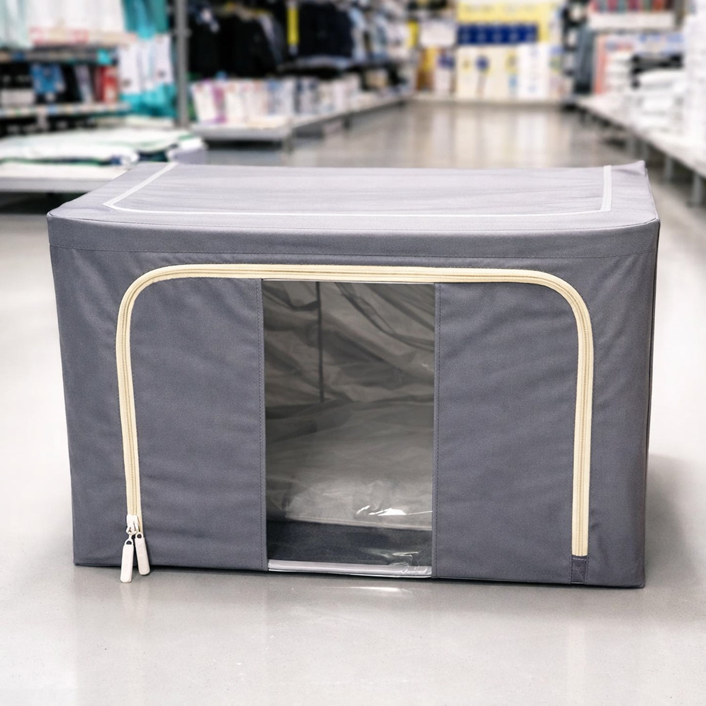 Foldable Steel Frame Clothes Storage Organizer Bag 60x43x32cm (Mix Color)