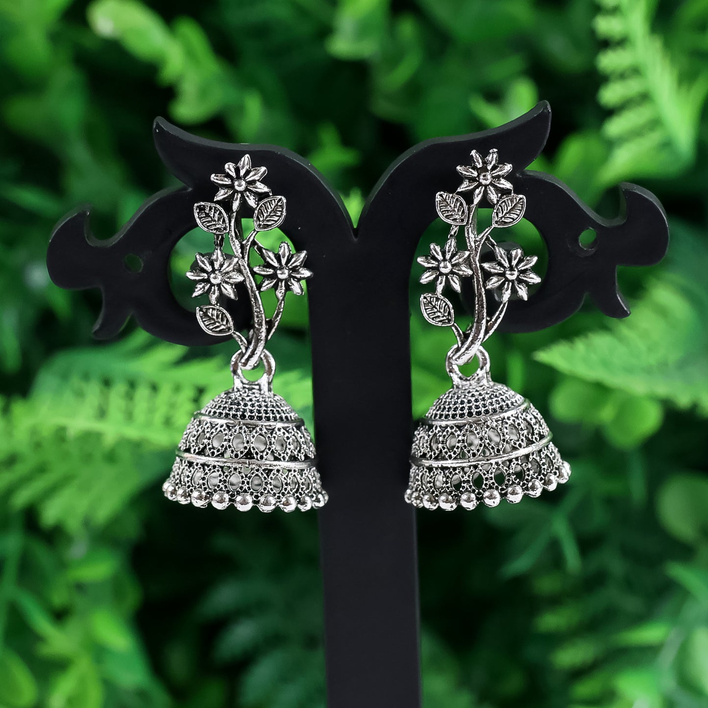 Silver Oxidised Earrings With Different Pattern (3Pc)
