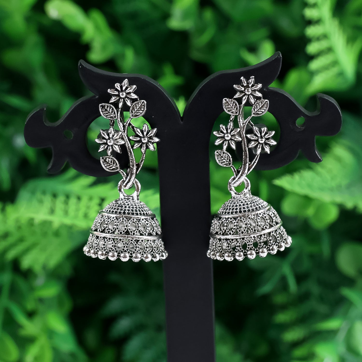 Silver Oxidised Earrings With Different Pattern (3Pc)