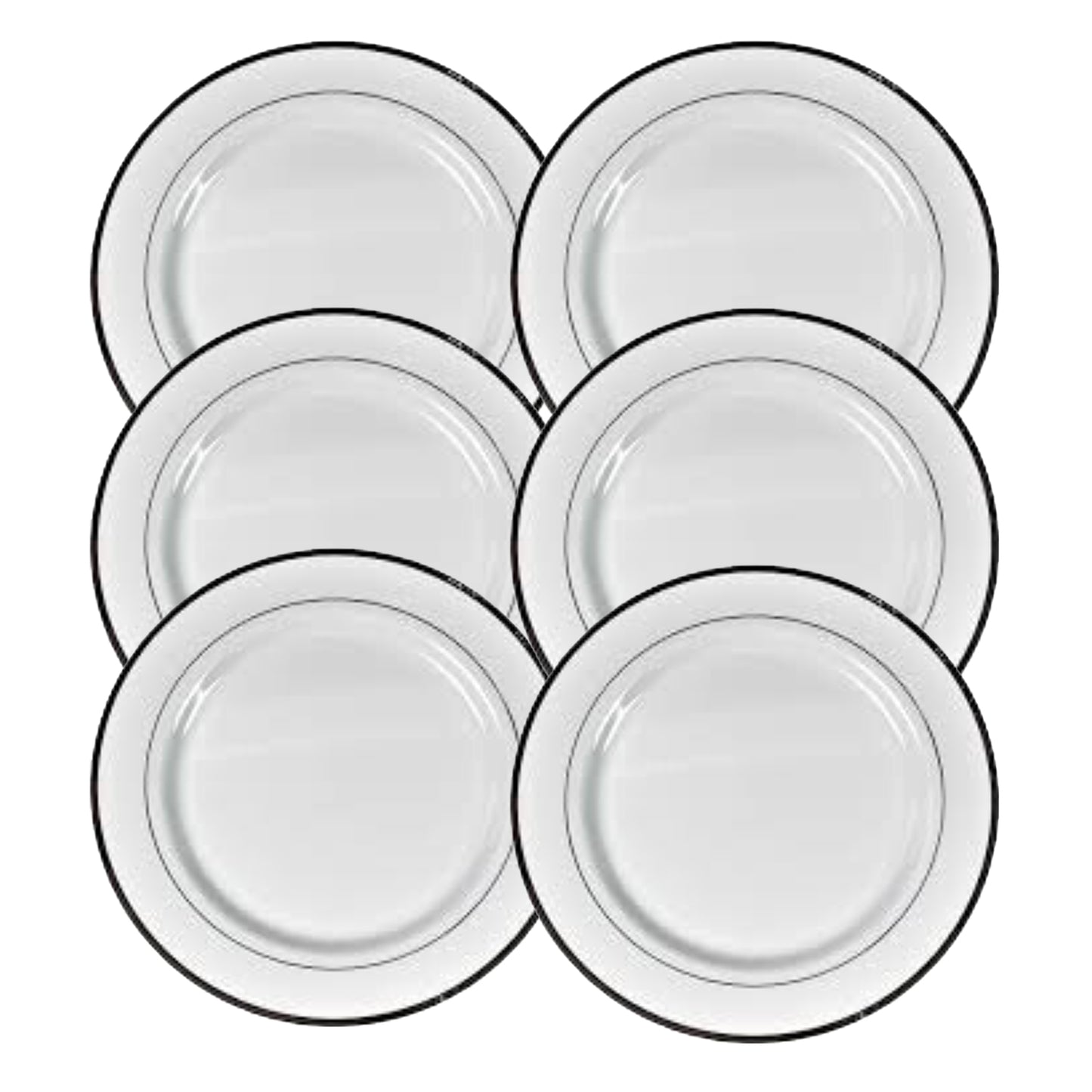 Round Plastic Dinner Plates Wedding Birthday Party Tableware Supplies (6 Pcs Set)